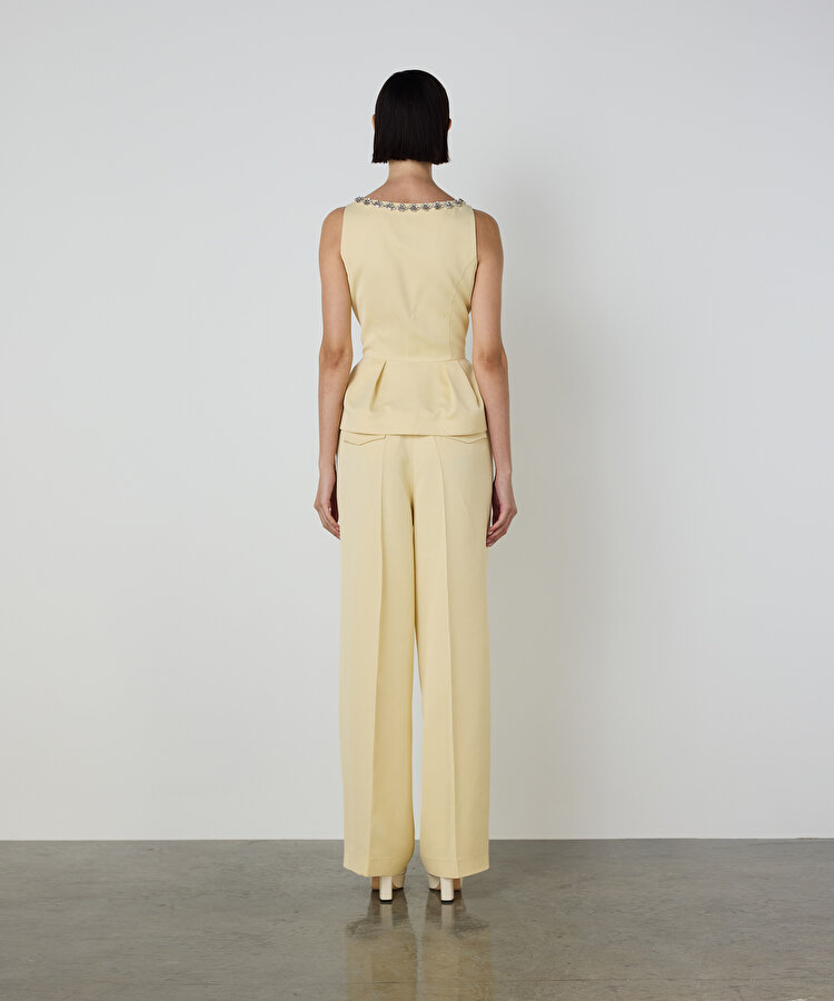 STRASS TAŞ İŞLEMELİ PEPLUM YELEK