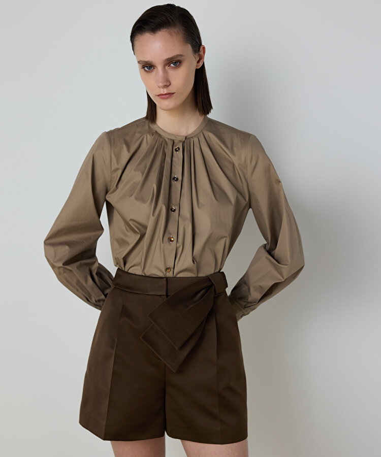 PİLELİ POPLİN TUNİK