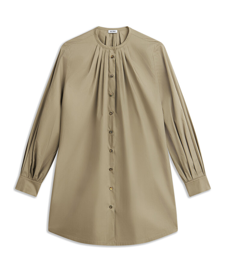 PİLELİ POPLİN TUNİK