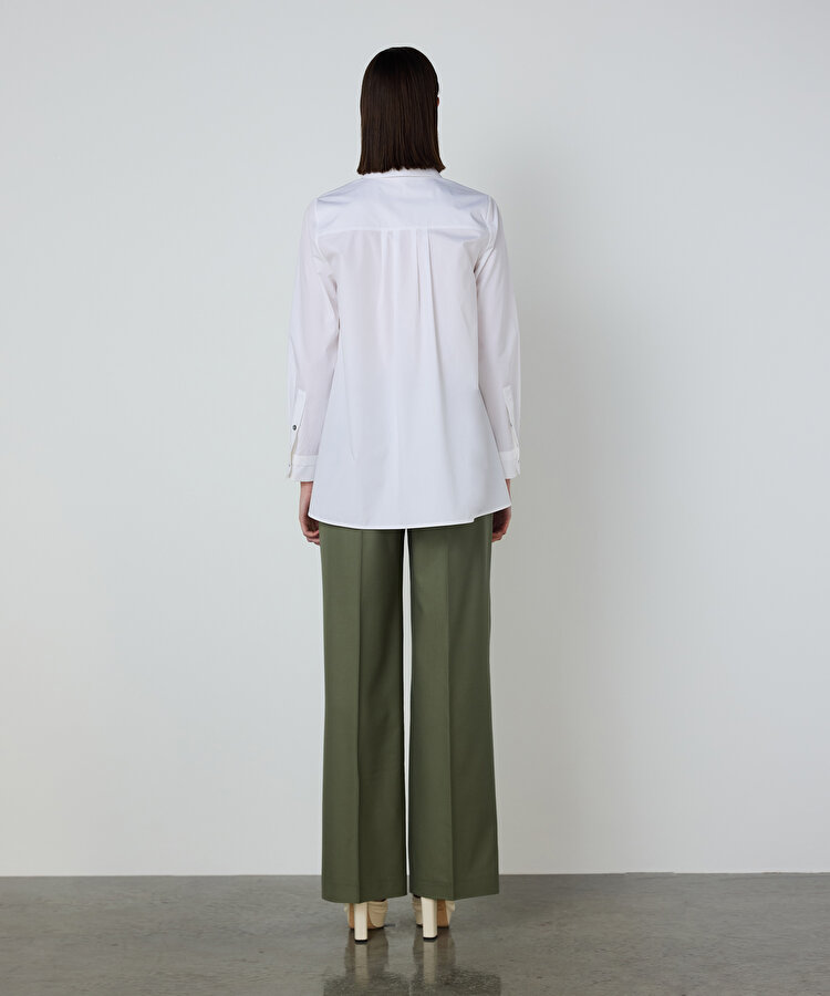 YIRTMAÇLI POPLİN GÖMLEK