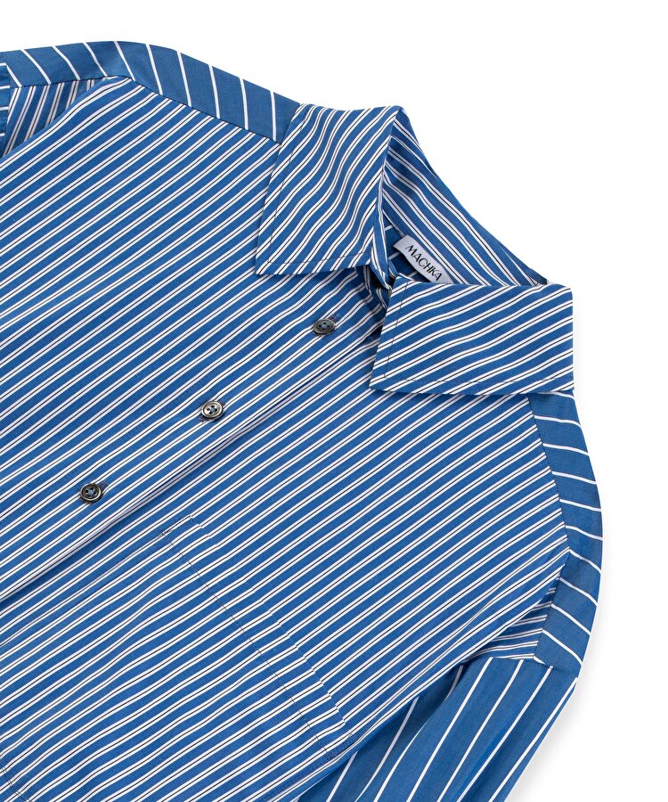 ÇİZGİ DESEN MIX POPLİN GÖMLEK