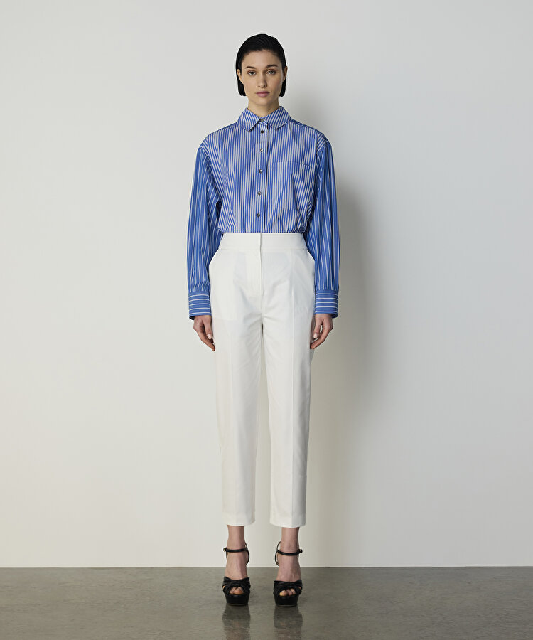 ÇİZGİ DESEN MIX POPLİN GÖMLEK