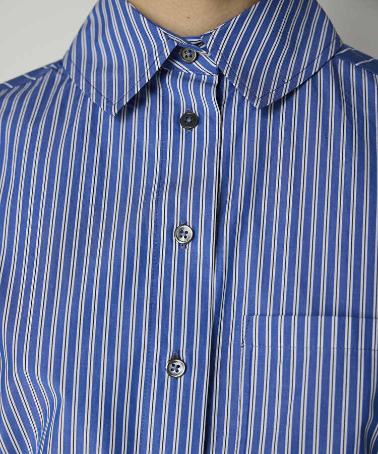 ÇİZGİ DESEN MIX POPLİN GÖMLEK