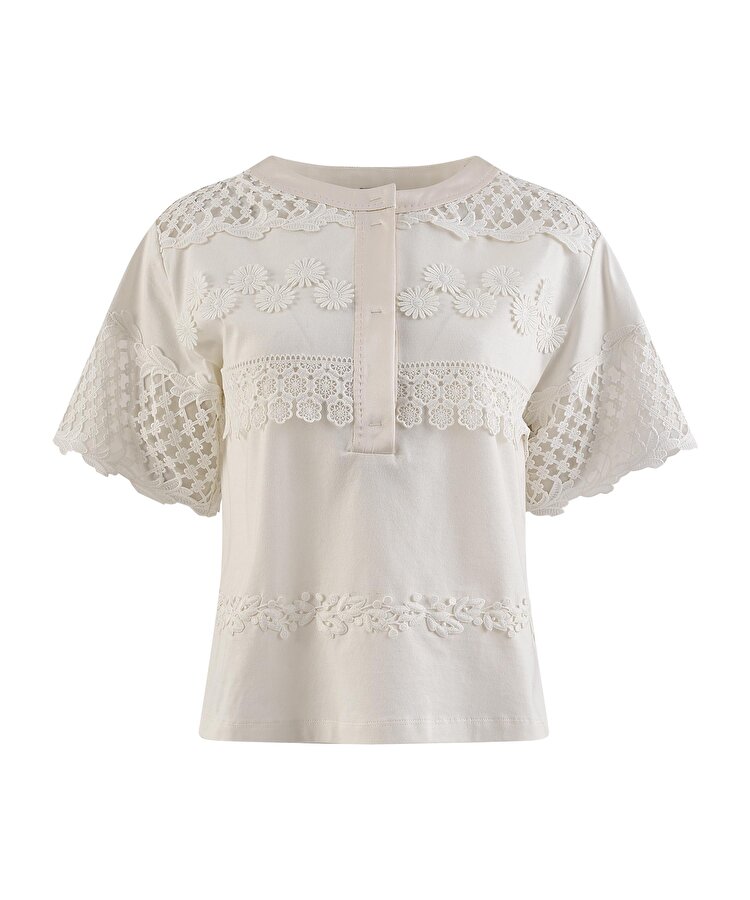 FİSTO ÇİÇEK APLİKELİ TİŞÖRT