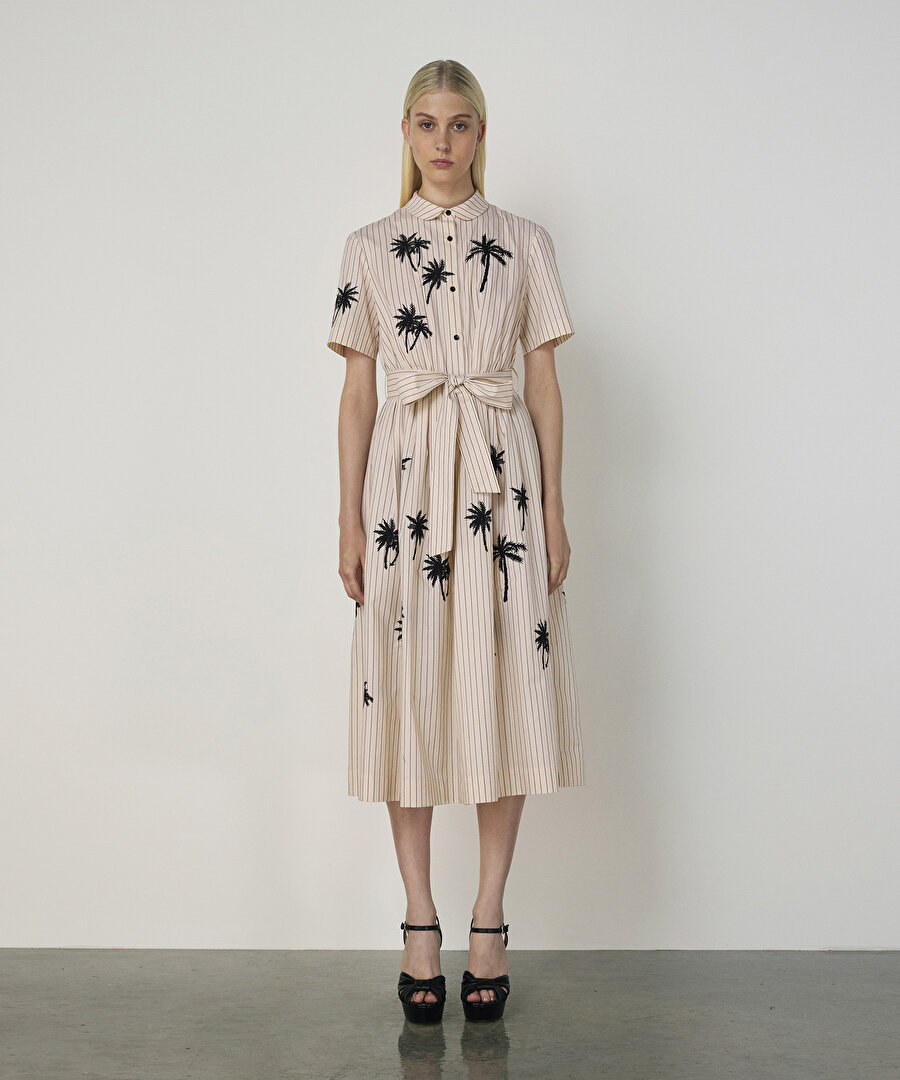 PALMİYE NAKIŞLI GÖMLEK ELBİSE