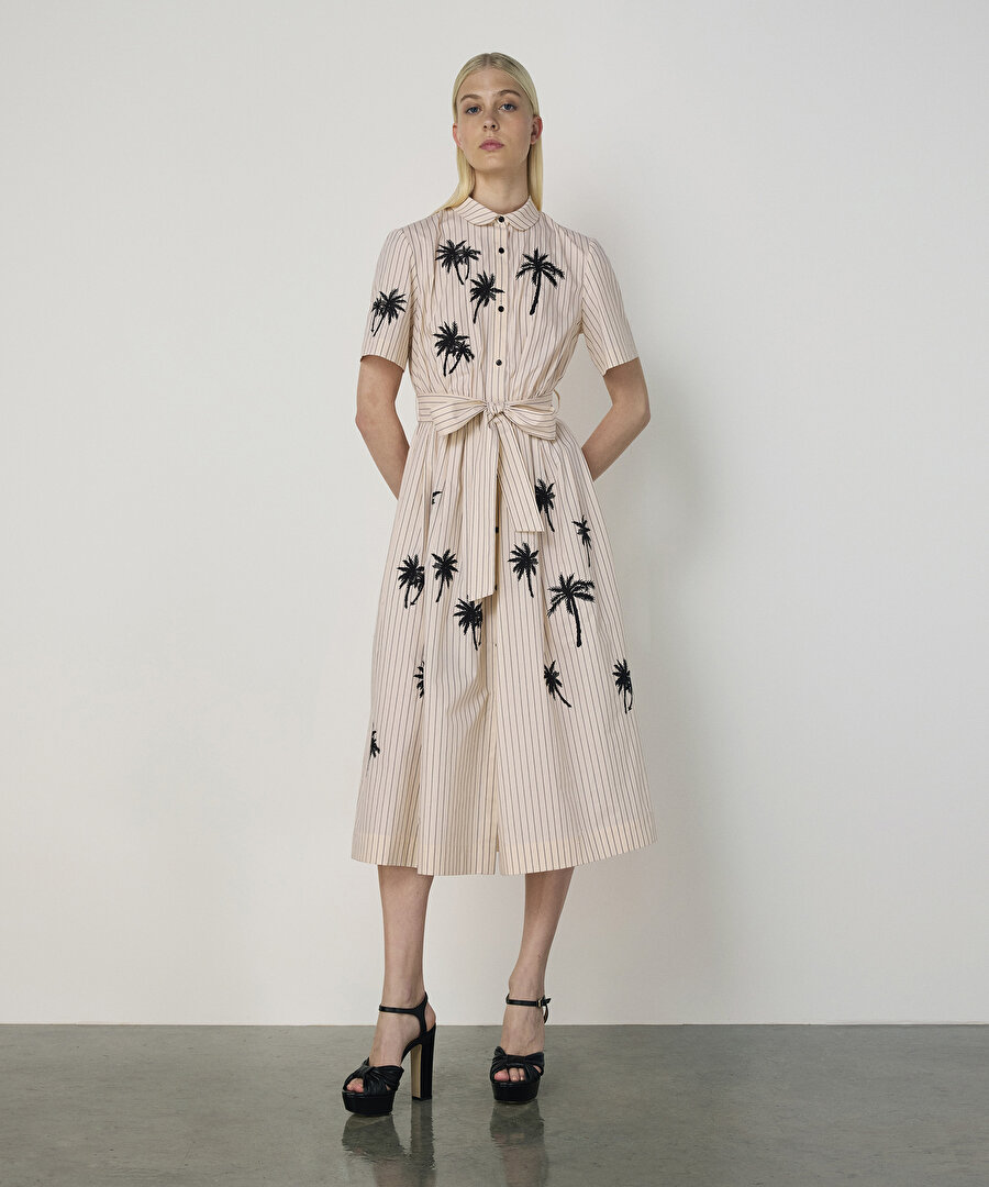 PALMİYE NAKIŞLI GÖMLEK ELBİSE