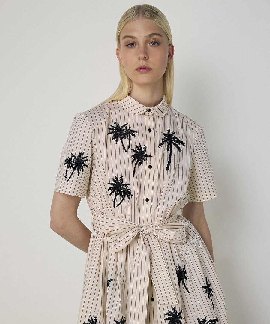 PALMİYE NAKIŞLI GÖMLEK ELBİSE