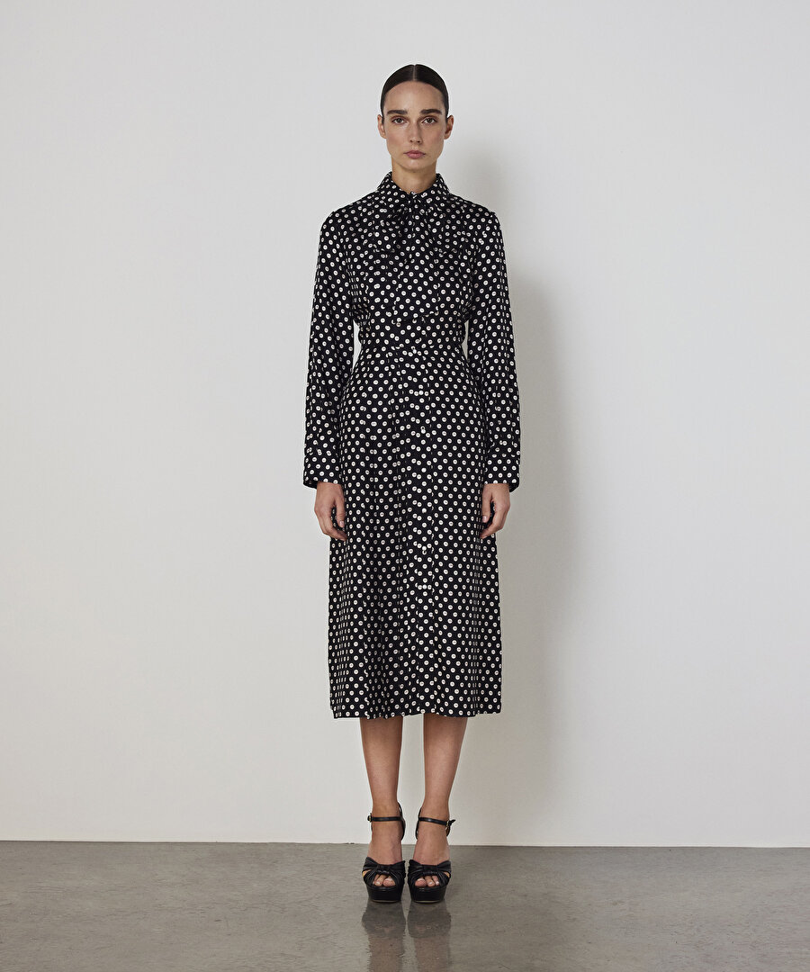 DESENLİ İPEK GÖMLEK ELBİSE