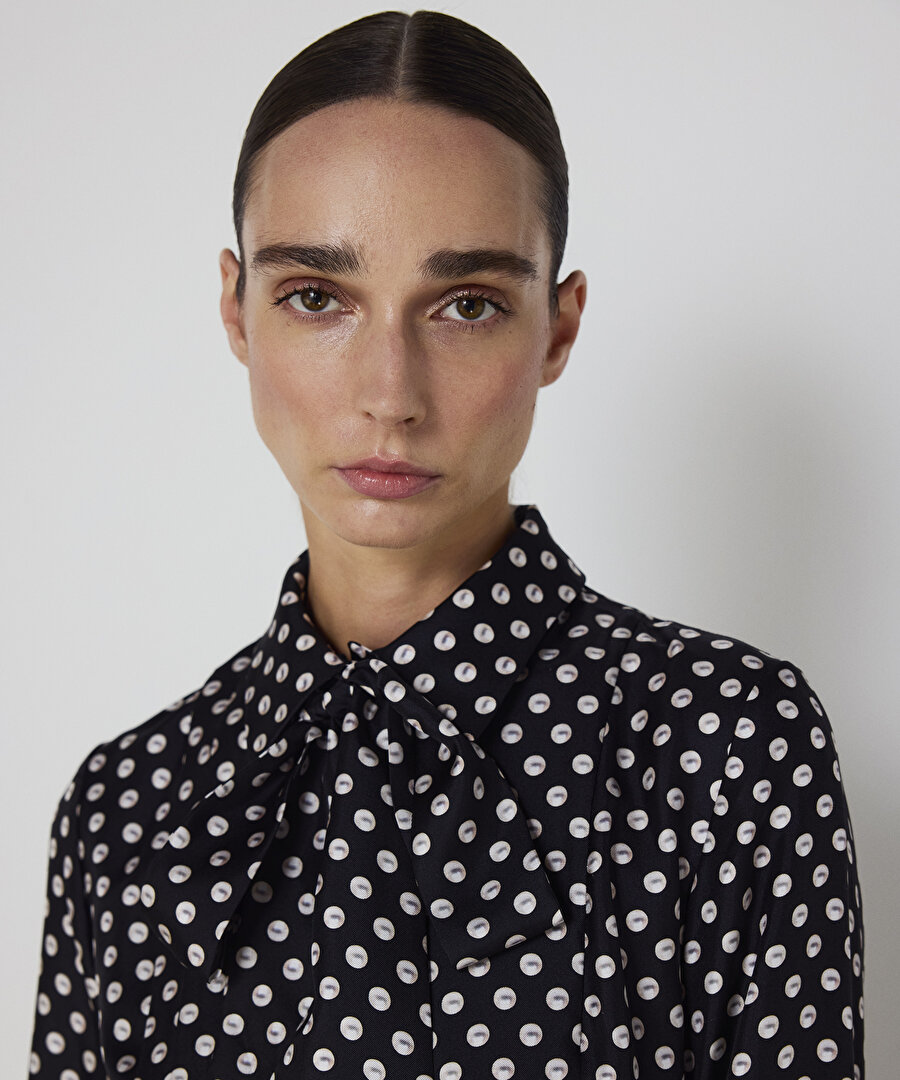 DESENLİ İPEK GÖMLEK ELBİSE