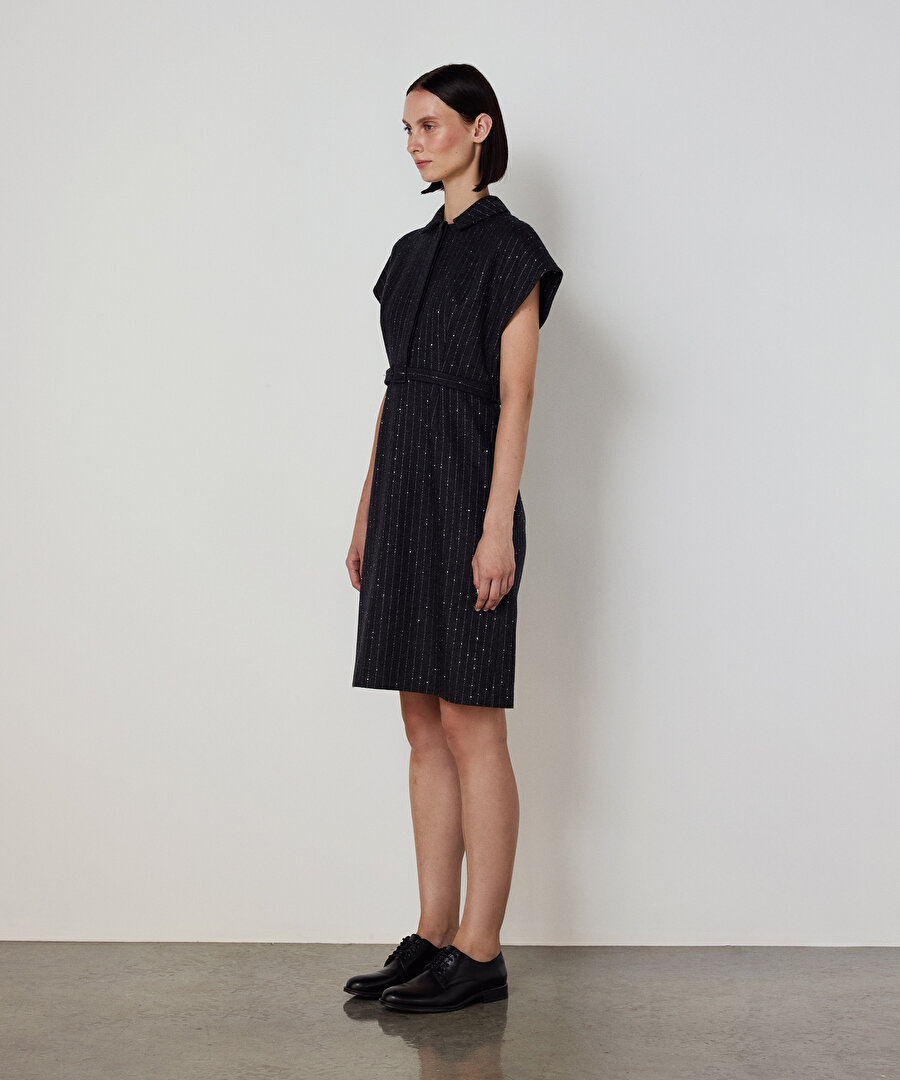 KEMERLİ FLANEL ELBİSE