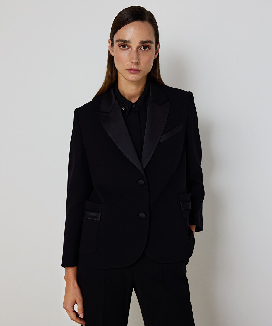 SATEN VE YÜN MIX BLAZER