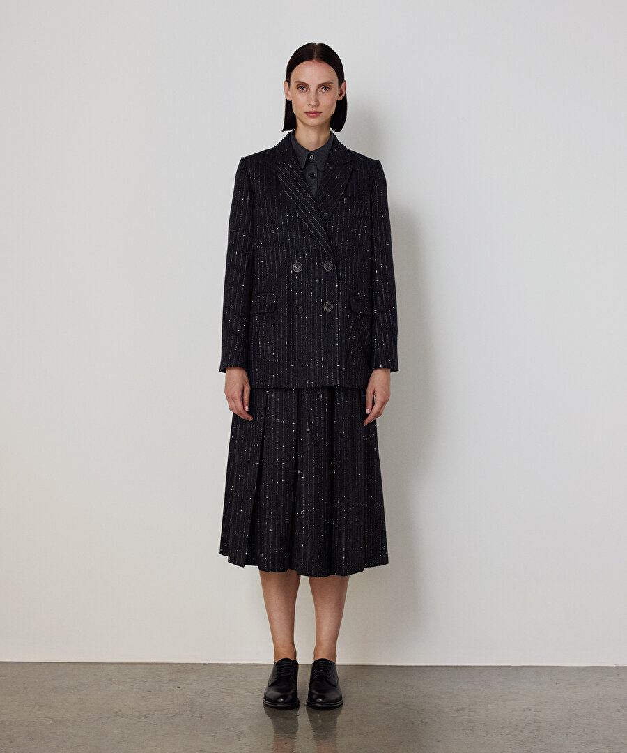 METALİK İPLİKLİ KRUVAZE BLAZER