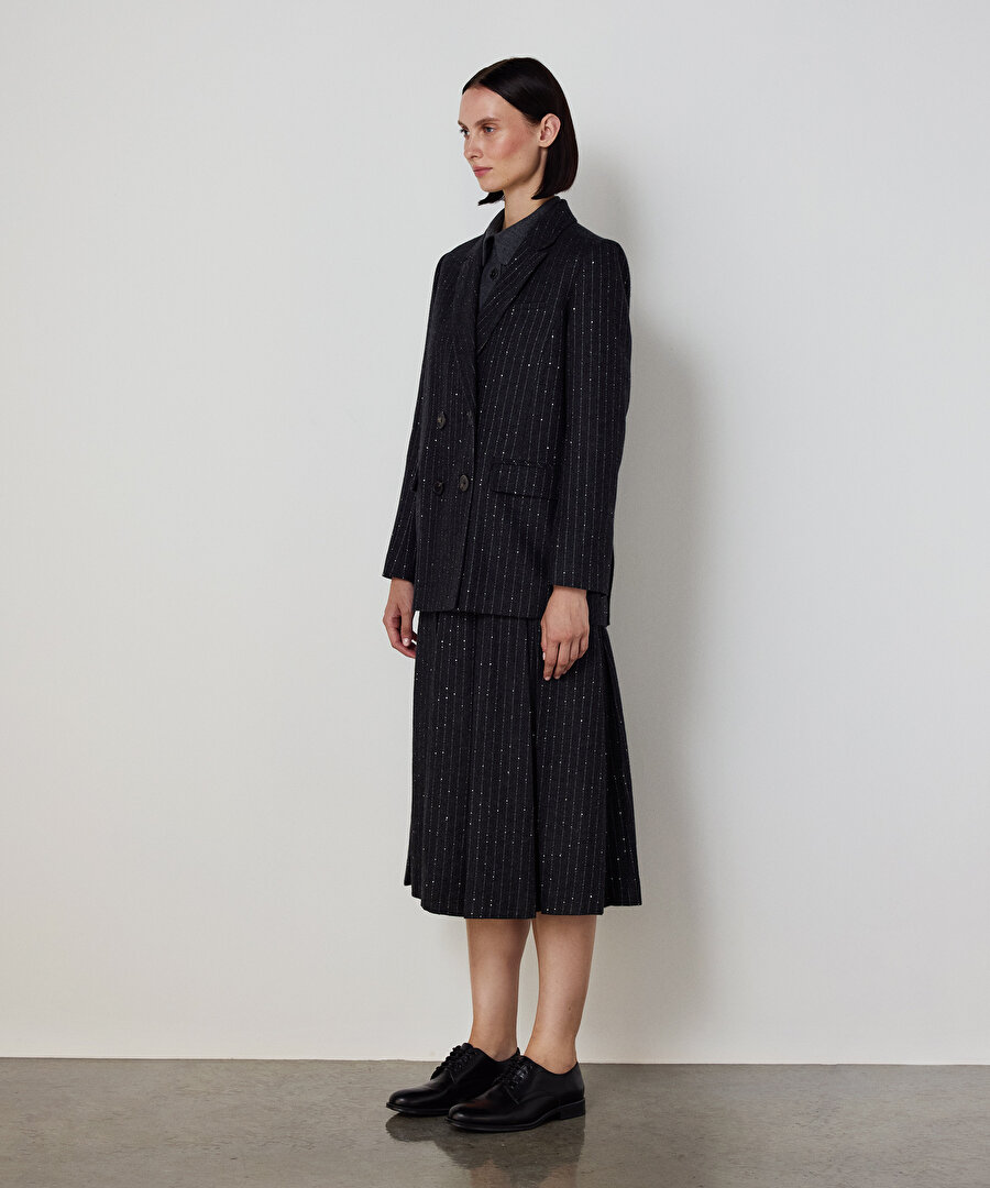 METALİK İPLİKLİ KRUVAZE BLAZER