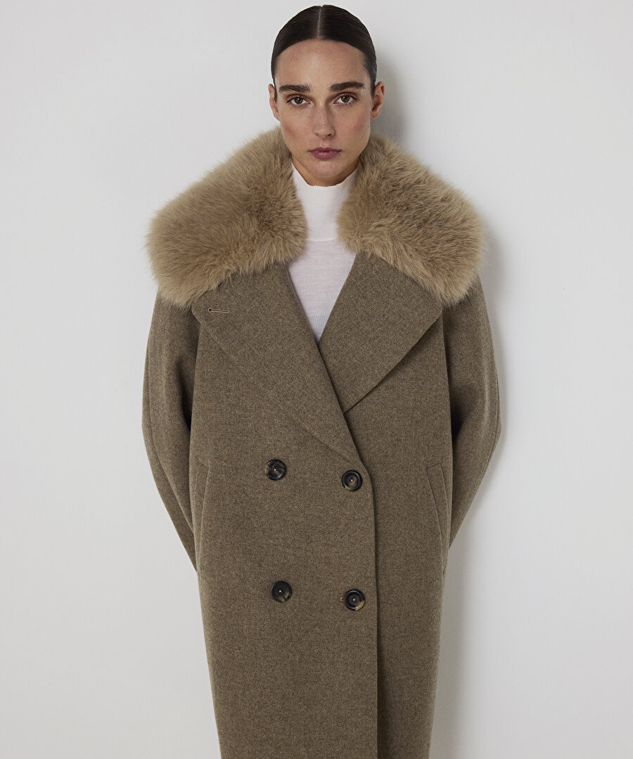 SUNİ KÜRKLÜ GENİŞ YAKA KABAN