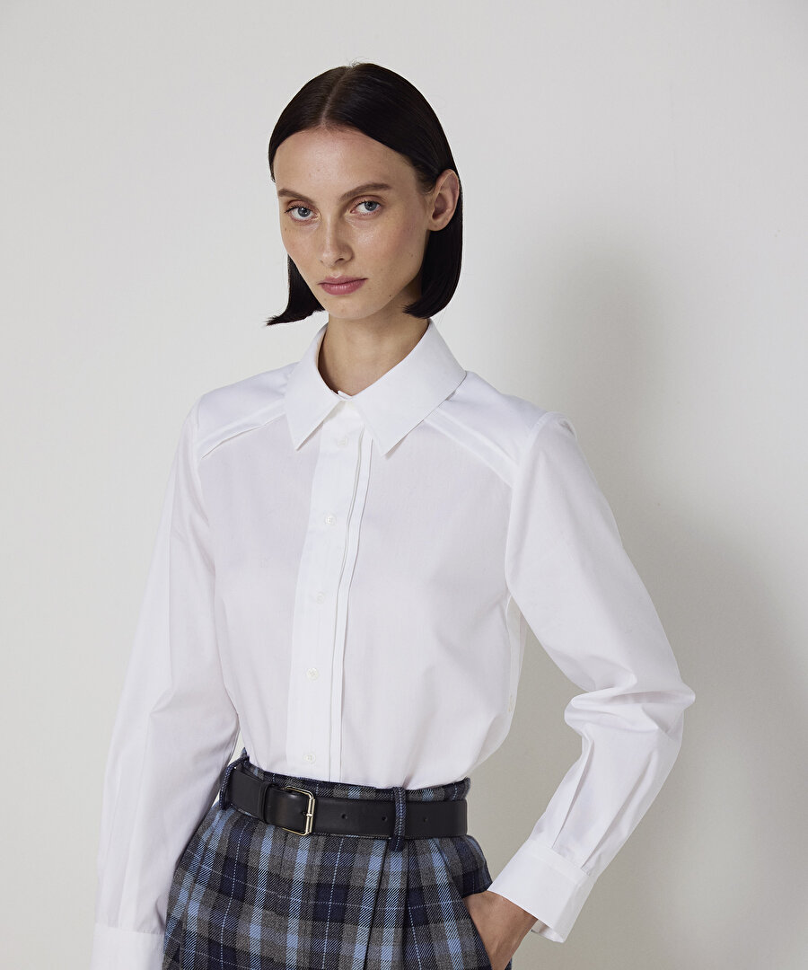 NERVÜRLÜ POPLİN GÖMLEK