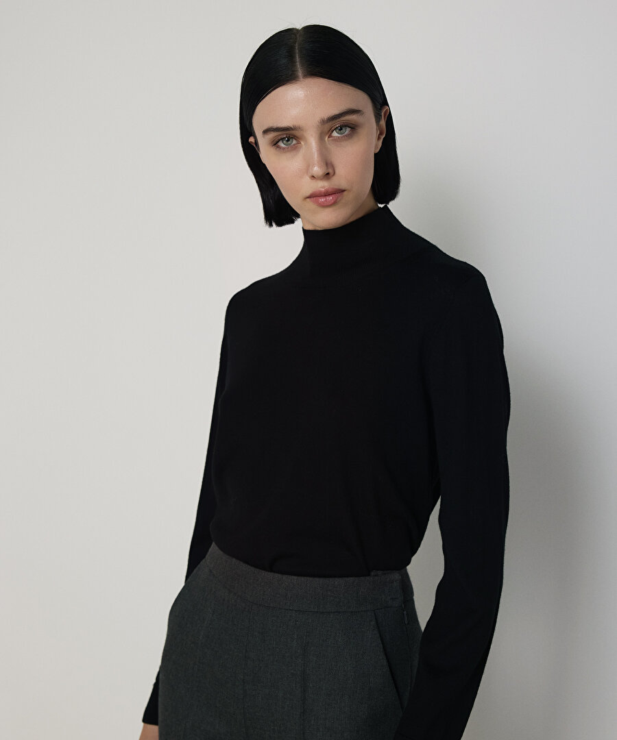 BALIKÇI YAKA YÜN TRİKO 