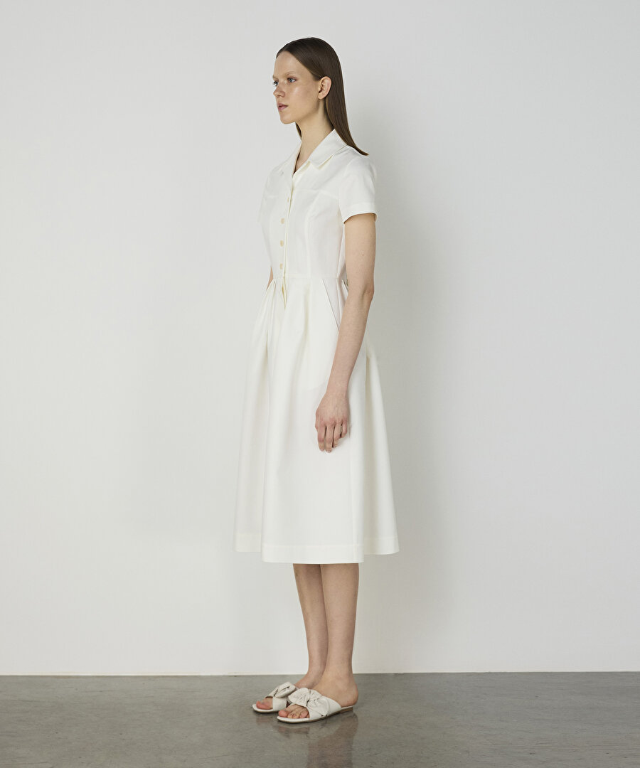 Drapeli gömlek elbise