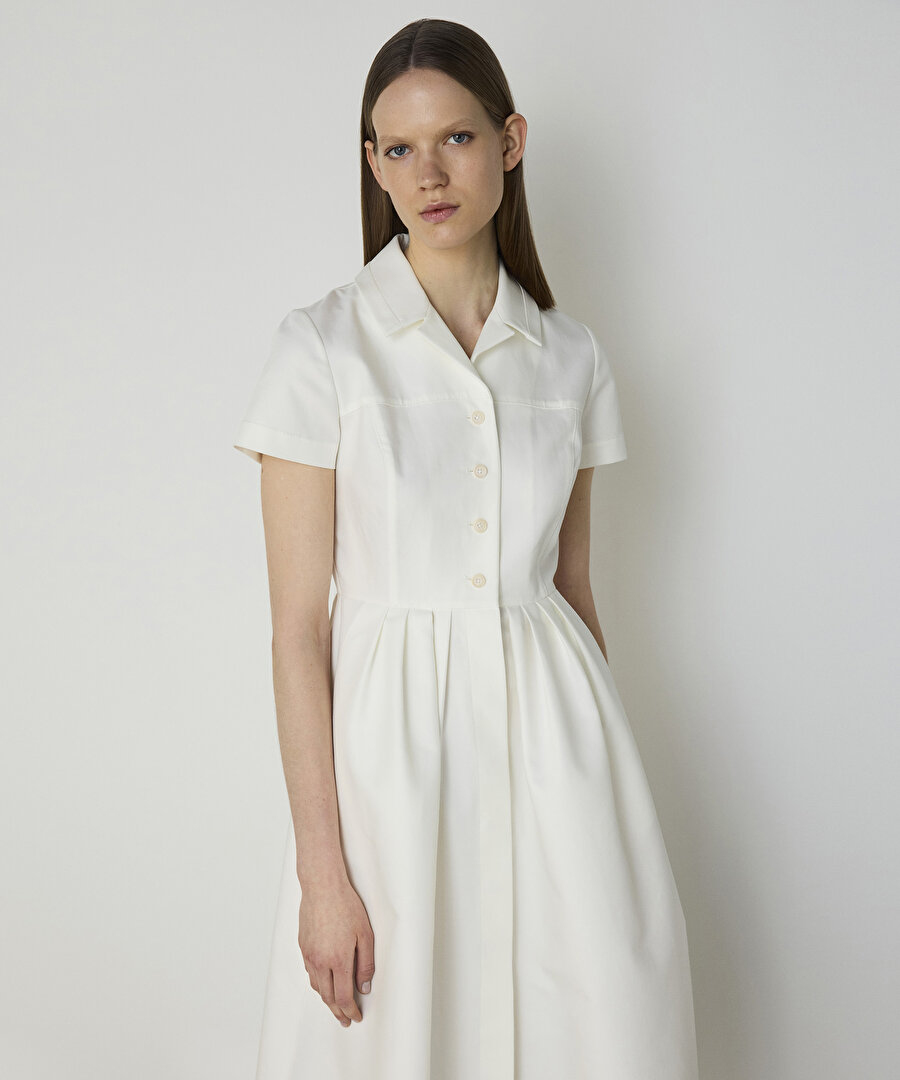 Drapeli gömlek elbise