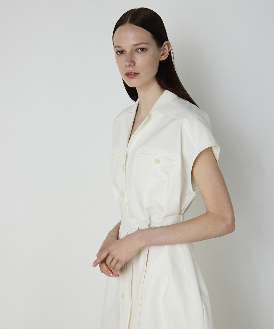 Gabardin gömlek elbise