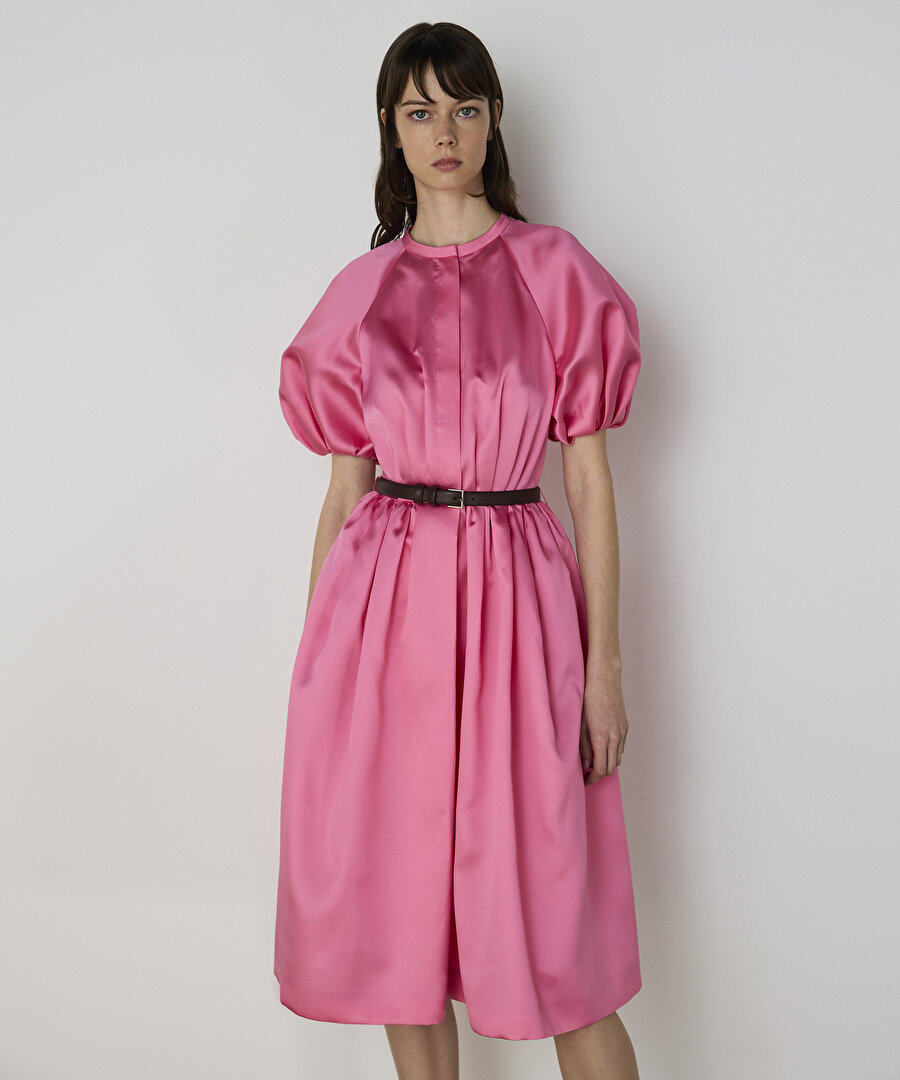 Kemerli mikado elbise