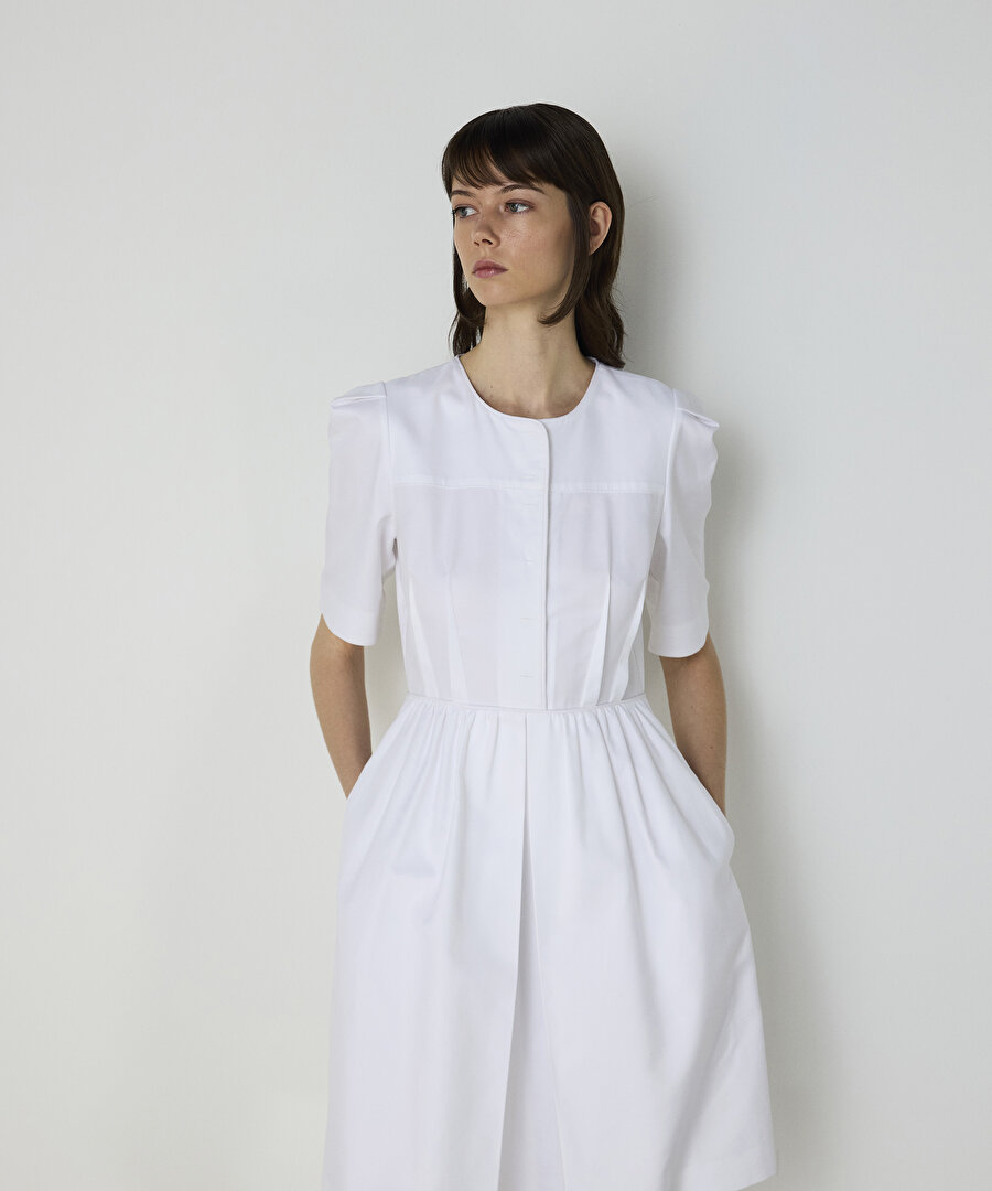 Poplin mini elbise