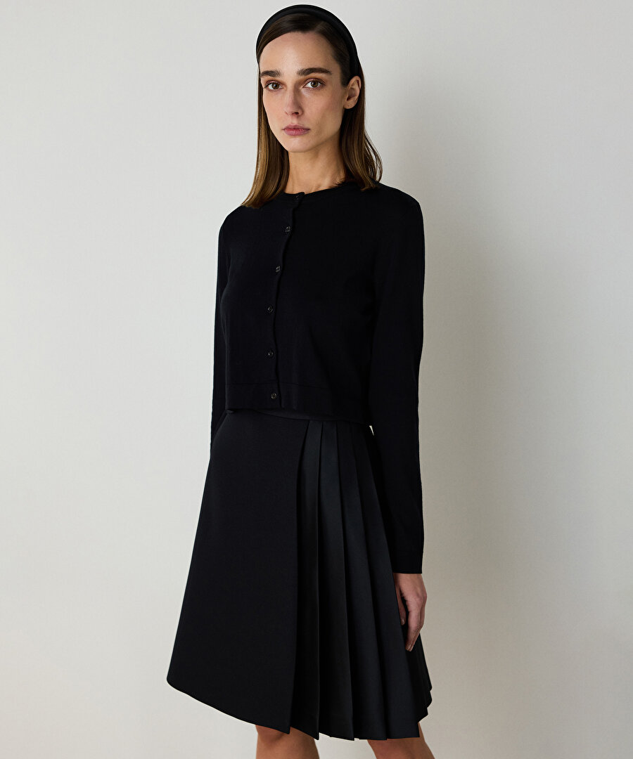 Pamuk ve ipek karışımlı hırka