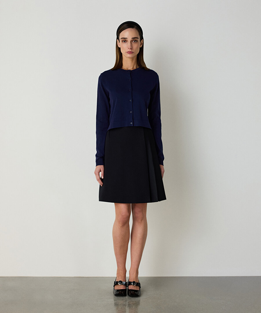 Pamuk ve ipek karışımlı hırka