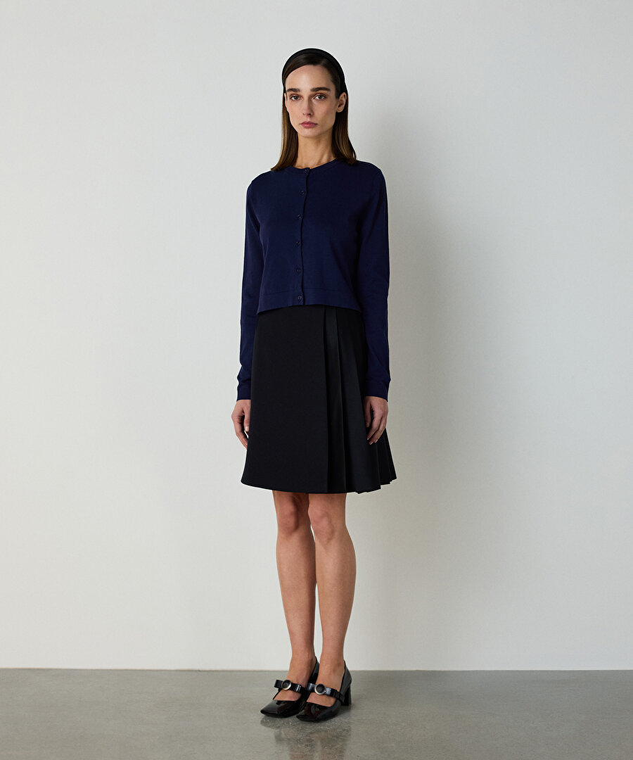 Pamuk ve ipek karışımlı hırka