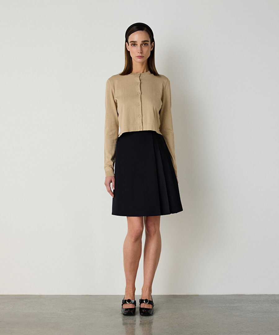 Pamuk ve ipek karışımlı hırka