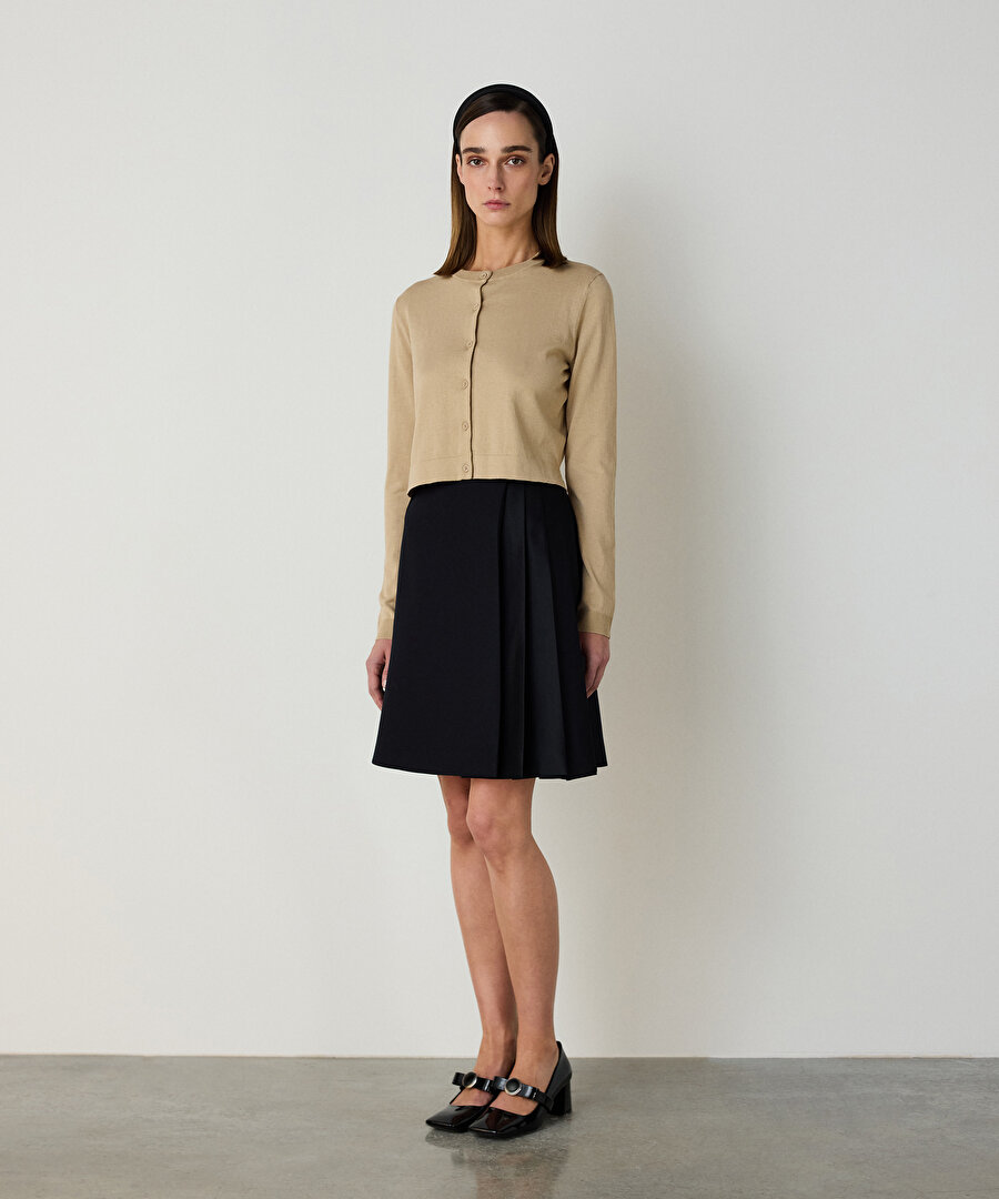 Pamuk ve ipek karışımlı hırka