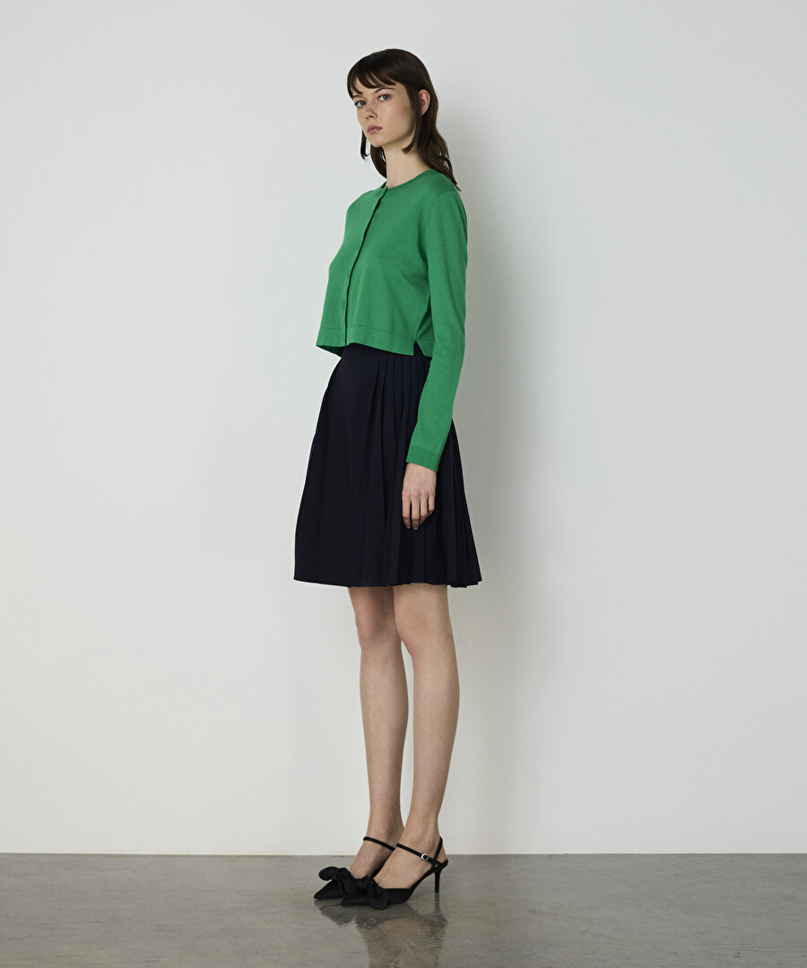 Pamuk ve ipek karışımlı hırka