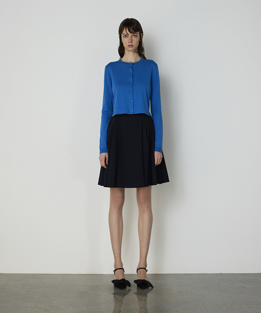 Pamuk ve ipek karışımlı hırka