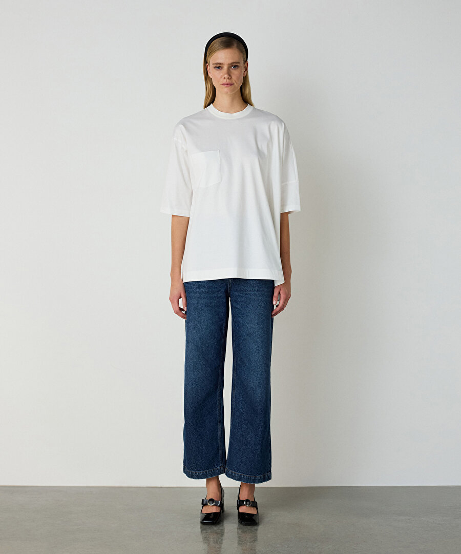 Asimetrik kesim tişört