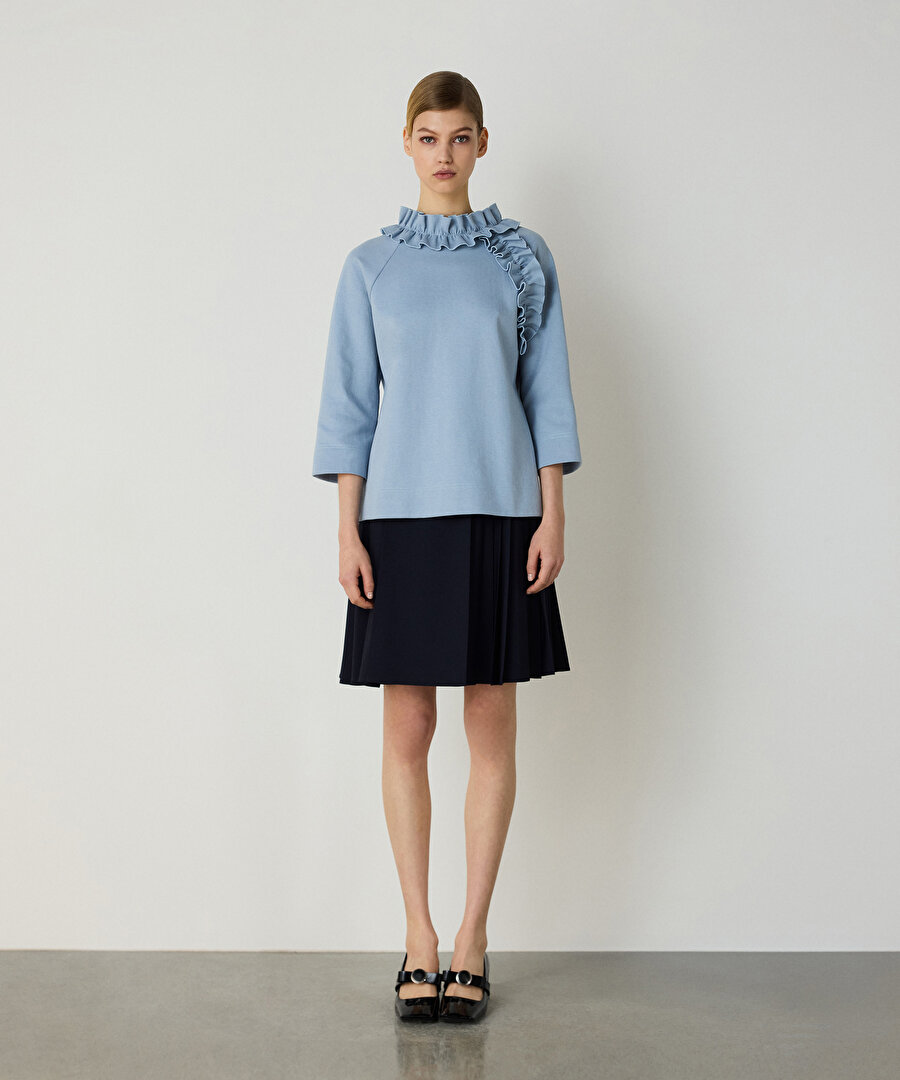 Fırfır şeritli sweatshirt