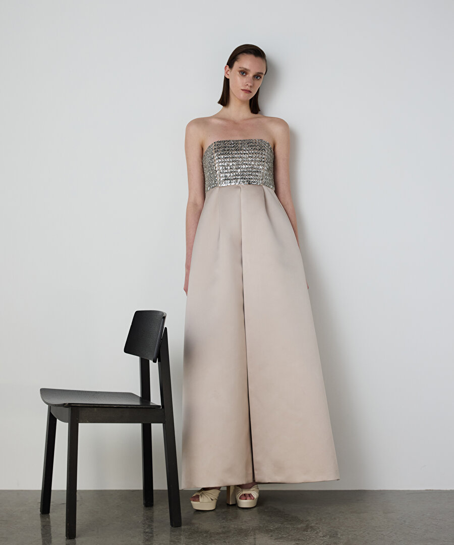 PAYETLİ PİLİKAŞELİ ELBİSE