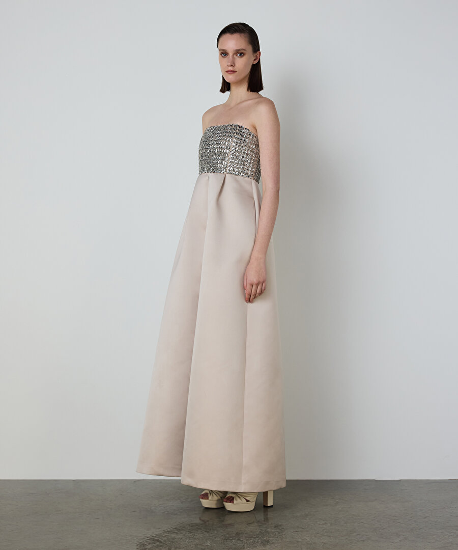 PAYETLİ PİLİKAŞELİ ELBİSE