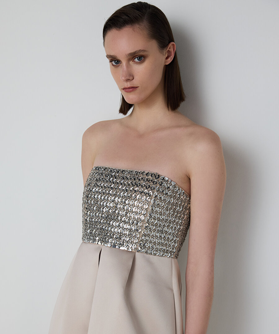 PAYETLİ PİLİKAŞELİ ELBİSE