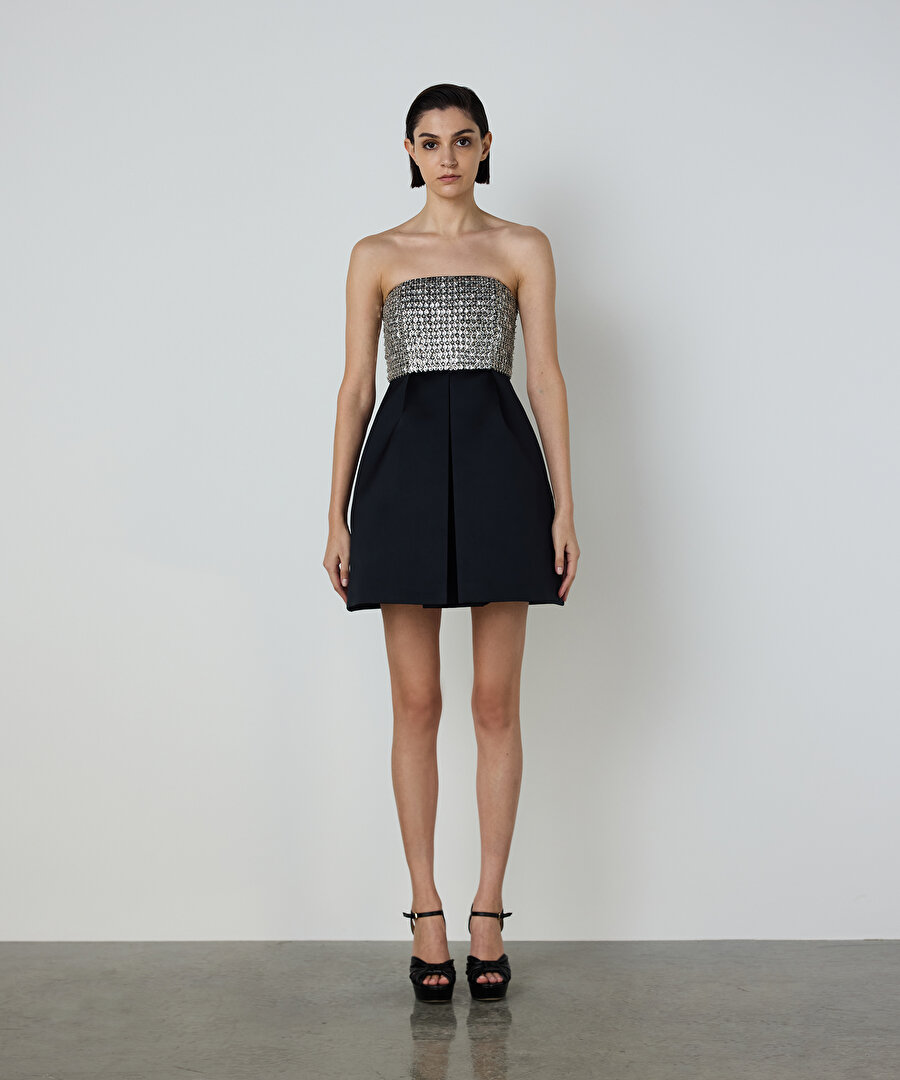 PAYETLİ PİLİKAŞELİ ELBİSE