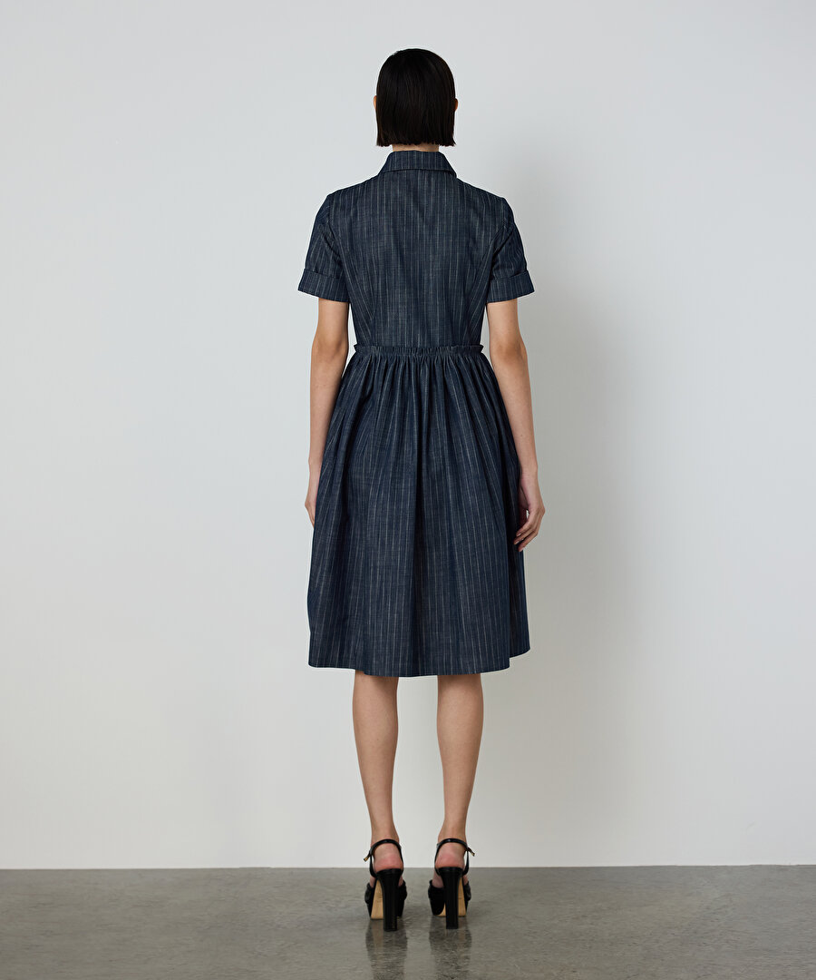 ÇİZGİLİ DENİM ELBİSE 