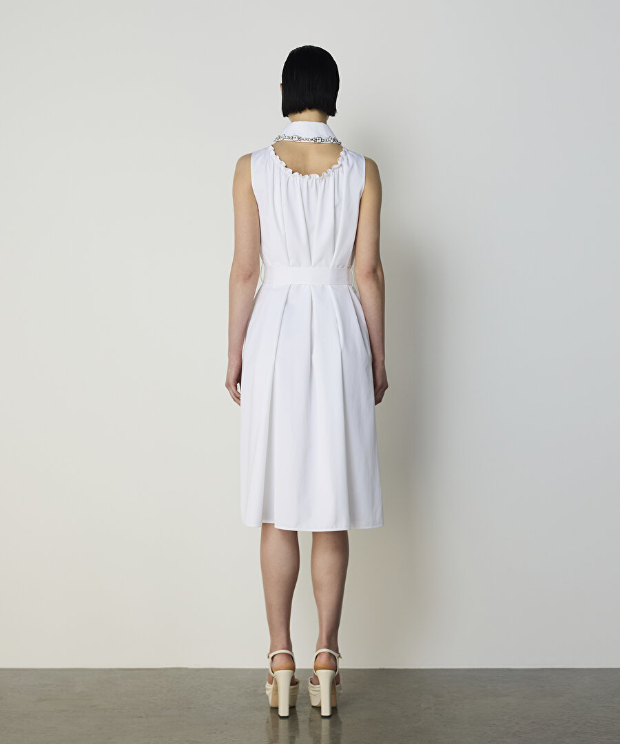 ÇİÇEK İŞLEMELİ GÖMLEK ELBİSE