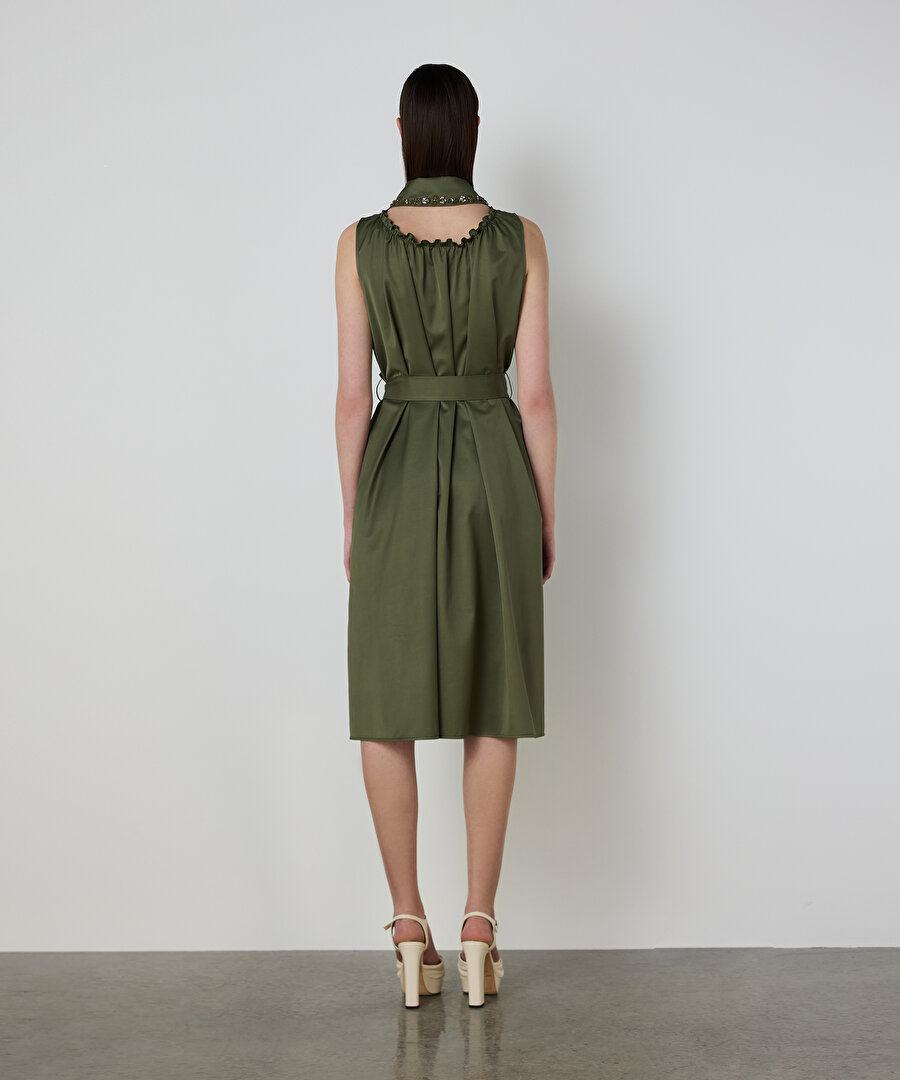 ÇİÇEK İŞLEMELİ GÖMLEK ELBİSE