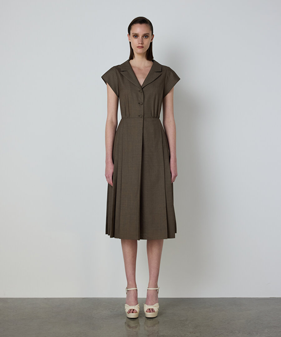 PİLELİ YÜN ELBİSE