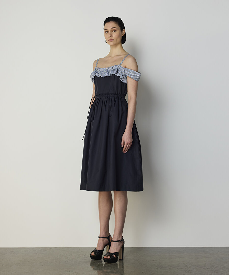 ÇİZGİ DESEN MIX ELBİSE