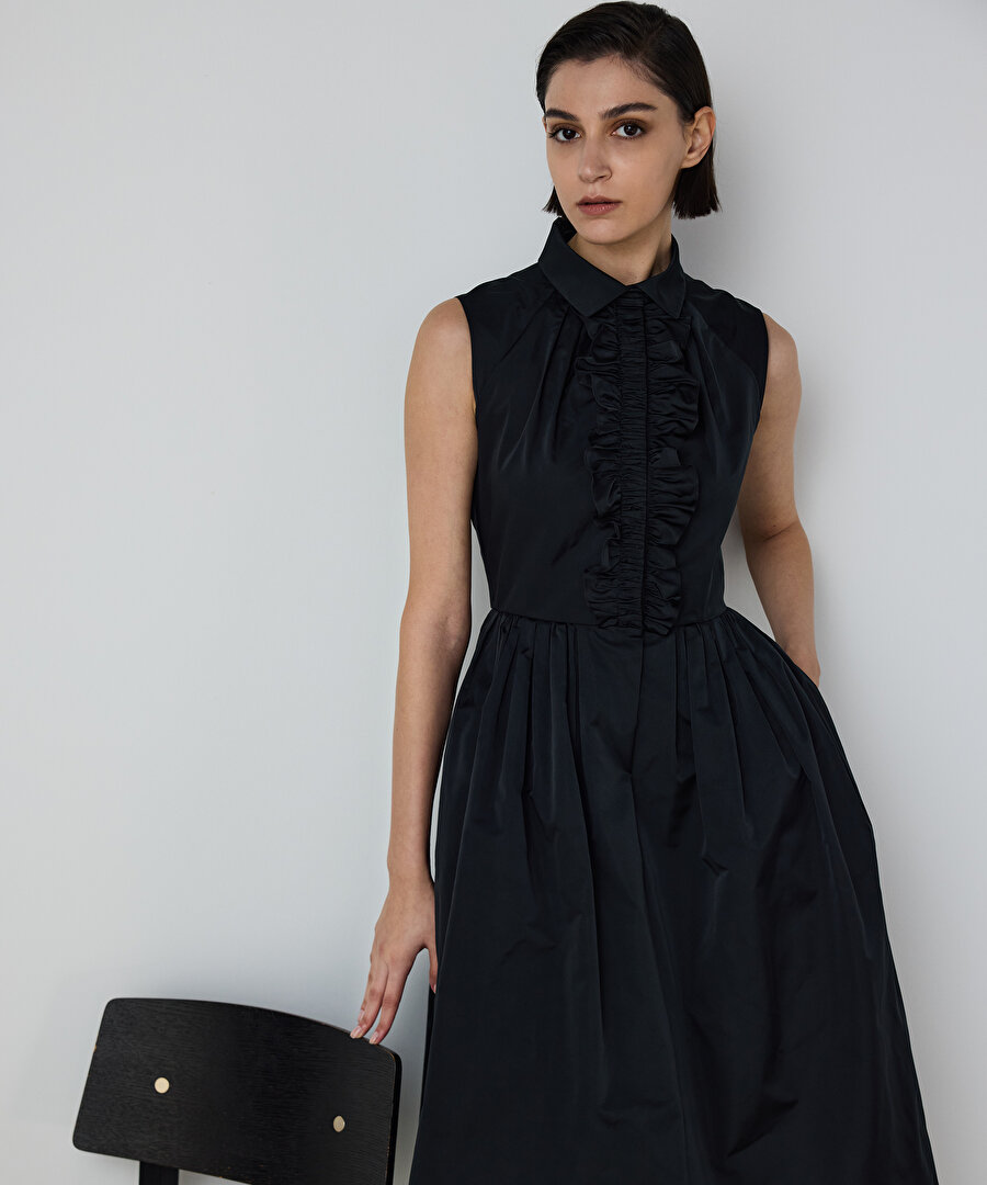 VOLANLI TAFTA ELBİSE