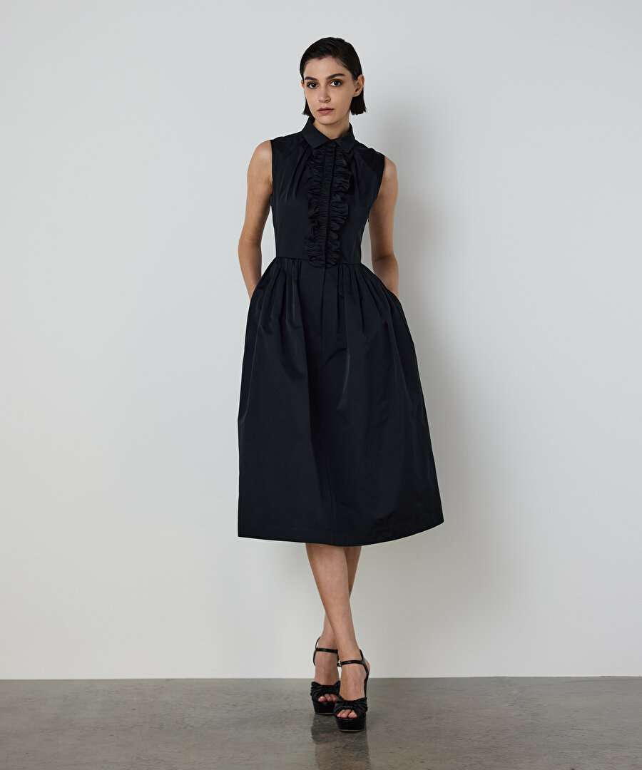 VOLANLI TAFTA ELBİSE