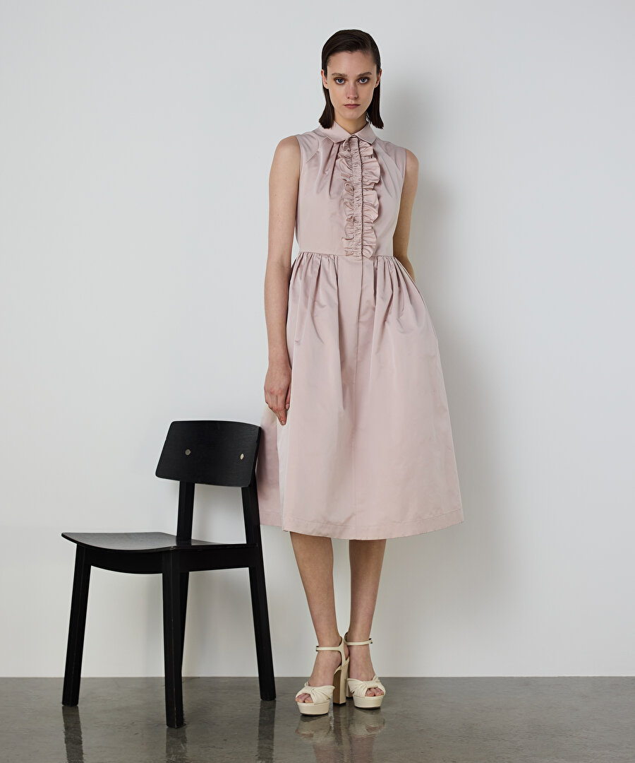 VOLANLI TAFTA ELBİSE