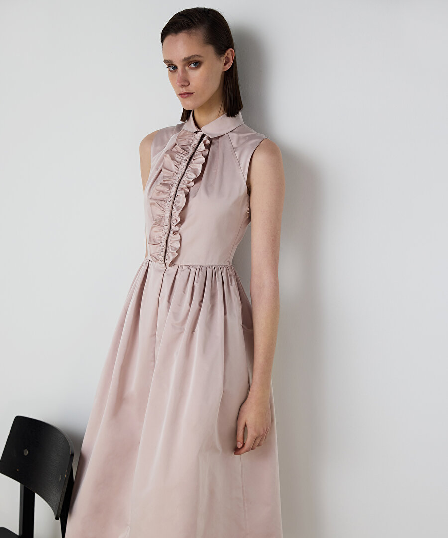 VOLANLI TAFTA ELBİSE