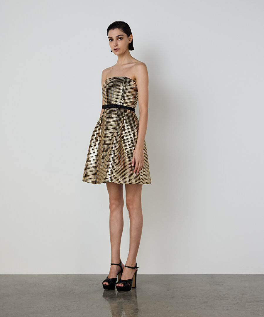 PAYETLİ MİNİ ELBİSE