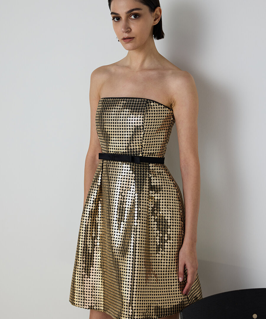 PAYETLİ MİNİ ELBİSE