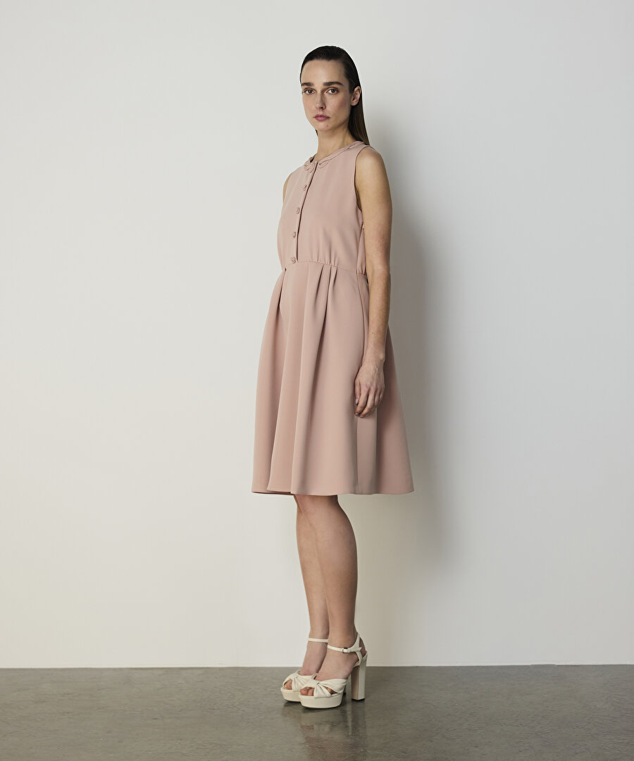 İNCE KORDONLU PİLELİ ELBİSE